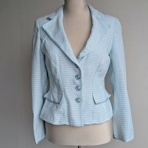 Kasper Blue Tweed Blazer Jacket